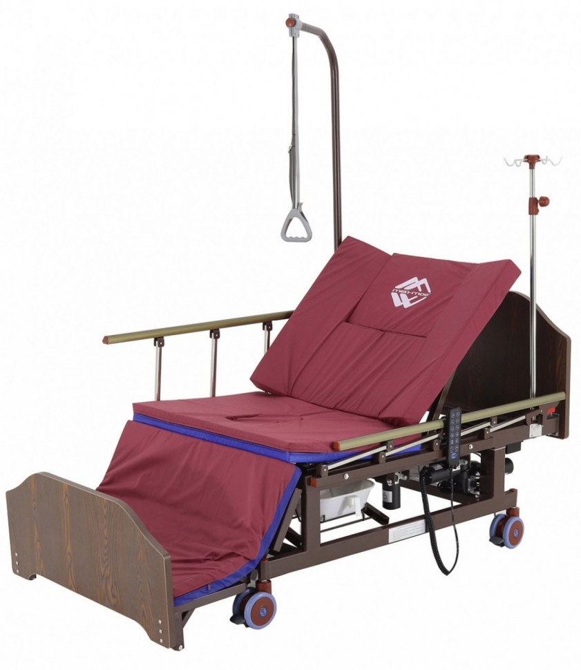 Кровать для лежачих больных электрическая DB-11А ЛДСП Венге с боковым переворачиванием, т/у с матрасом